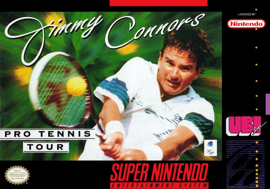 The North American box front for Jimmy Connors Pro Tennis Tour