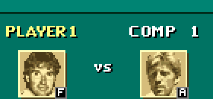 The pre-match panel: Connors against Becker, both with their new portraits